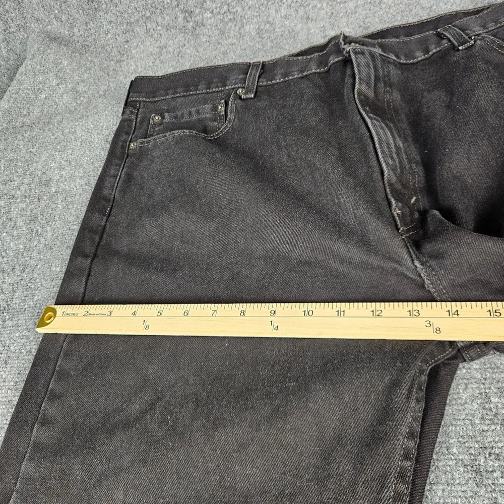 Levis 505 Regular Fit‎ Straight Leg Jeans Black Denim Mens 44x32 505-0260